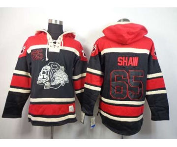 nhl jerseys chicago blackhawks #65 shaw red-black[pullover hooded sweatshirt][the skeleton head]