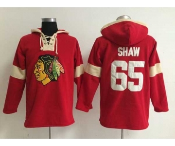 nhl jerseys chicago blackhawks #65 shaw red-cream[pullover hooded sweatshirt]