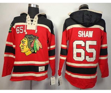 nhl jerseys chicago blackhawks #65 shaw red[pullover hooded sweatshirt]