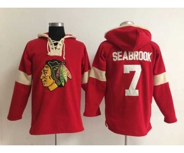 nhl jerseys chicago blackhawks #7 seabrook red-cream[pullover hooded sweatshirt]