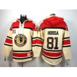 nhl jerseys chicago blackhawks #81 hossa cream-red[pullover hooded sweatshirt]