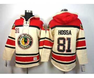 nhl jerseys chicago blackhawks #81 hossa cream-red[pullover hooded sweatshirt]