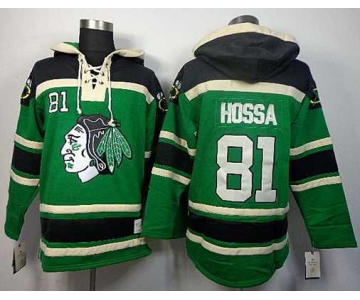 nhl jerseys chicago blackhawks #81 hossa green[pullover hooded sweatshirt]