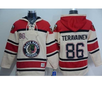 nhl jerseys chicago blackhawks #86 teravainen red-cream[pullover hooded sweatshirt]