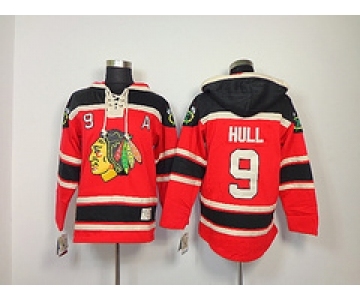 nhl jerseys chicago blackhawks #9 hull red[pullover hooded sweatshirt A]