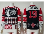 NHL Chicago Blackhawks #19 Jonathan Toews Black Red Sweater