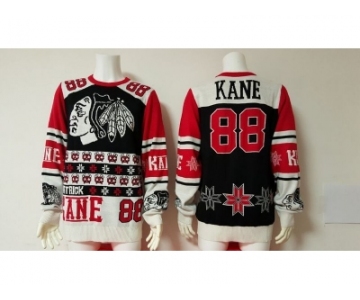 NHL Chicago Blackhawks #88 Patrick Kane Black Red Sweater