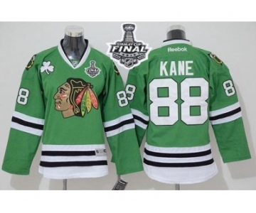 NHL Youth Blackhawks #88 Patrick Kane Green 2015 Stanley Cup Stitched Jerseys