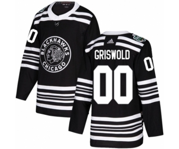 Youth Adidas Chicago Blackhawks #00 Clark Griswold Authentic Black 2019 Winter Classic NHL Jersey