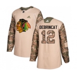 Youth Adidas Chicago Blackhawks #12 Alex DeBrincat Authentic Camo Veterans Day Practice NHL Jersey