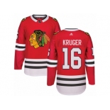 Youth Adidas Chicago Blackhawks #16 Marcus Kruger Premier Red Home NHL Jersey