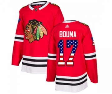 Youth Adidas Chicago Blackhawks #17 Lance Bouma Authentic Red USA Flag Fashion NHL Jersey