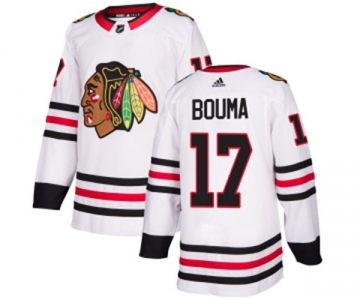 Youth Adidas Chicago Blackhawks #17 Lance Bouma Authentic White Away NHL Jersey