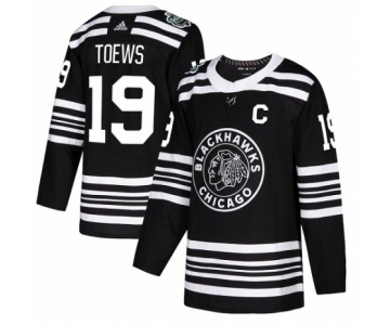 Youth Adidas Chicago Blackhawks #19 Jonathan Toews Authentic Black 2019 Winter Classic NHL Jersey