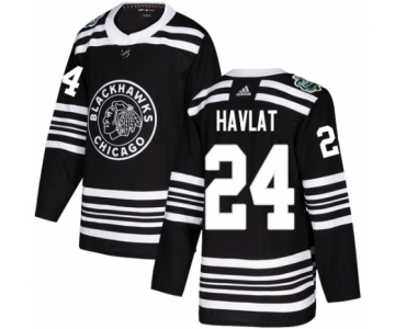 Youth Adidas Chicago Blackhawks #24 Martin Havlat Authentic Black 2019 Winter Classic NHL Jersey