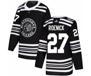 Youth Adidas Chicago Blackhawks #27 Jeremy Roenick Authentic Black 2019 Winter Classic NHL Jersey