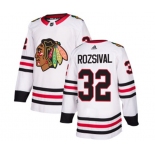 Youth Adidas Chicago Blackhawks #32 Michal Rozsival Authentic White Away NHL Jersey