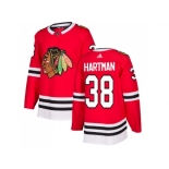 Youth Adidas Chicago Blackhawks #38 Ryan Hartman Red Home Authentic Stitched NHL Jersey