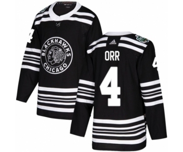 Youth Adidas Chicago Blackhawks #4 Bobby Orr Authentic Black 2019 Winter Classic NHL Jersey