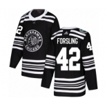 Youth Adidas Chicago Blackhawks #42 Gustav Forsling Authentic Black 2019 Winter Classic NHL Jersey