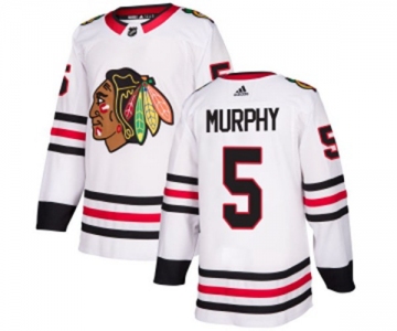 Youth Adidas Chicago Blackhawks #5 Connor Murphy Authentic White Away NHL Jersey