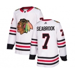 Youth Adidas Chicago Blackhawks #7 Brent Seabrook Authentic White Away NHL Jersey