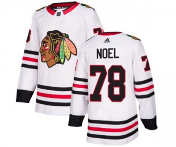 Youth Adidas Chicago Blackhawks #78 Nathan Noel Authentic White Away NHL Jersey