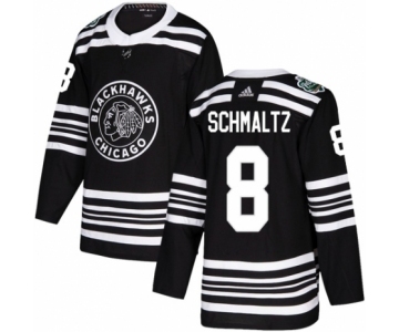 Youth Adidas Chicago Blackhawks #8 Nick Schmaltz Authentic Black 2019 Winter Classic NHL Jersey