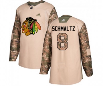 Youth Adidas Chicago Blackhawks #8 Nick Schmaltz Authentic Camo Veterans Day Practice NHL Jersey