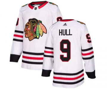 Youth Adidas Chicago Blackhawks #9 Bobby Hull Authentic White Away NHL Jersey