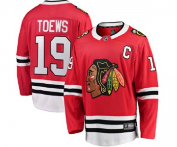 Youth Chicago Blackhawks #19 Jonathan Toews Fanatics Branded Red Home Breakaway NHL Jersey