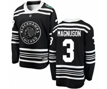 Youth Chicago Blackhawks #3 Keith Magnuson Black 2019 Winter Classic Fanatics Branded Breakaway NHL Jersey