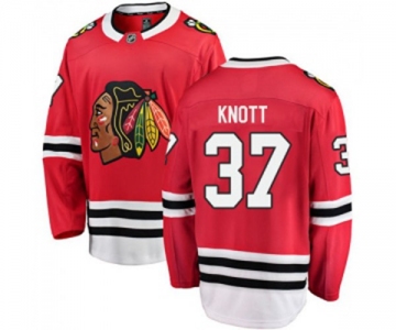 Youth Chicago Blackhawks #37 Graham Knott Fanatics Branded Red Home Breakaway NHL Jersey