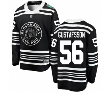 Youth Chicago Blackhawks #56 Erik Gustafsson Black 2019 Winter Classic Fanatics Branded Breakaway NHL Jersey