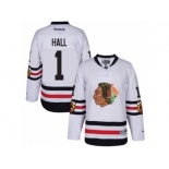 Youth Reebok Chicago Blackhawks #1 Glenn Hall Authentic White 2017 Winter Classic NHL Jersey