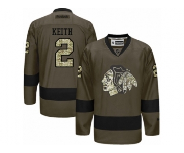 Youth Reebok Chicago Blackhawks #2 Duncan Keith Premier Green Salute to Service NHL Jersey