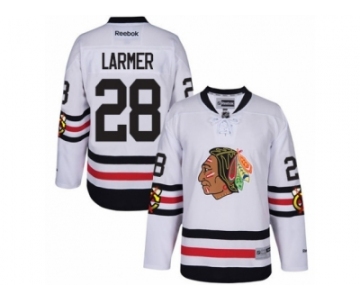 Youth Reebok Chicago Blackhawks #28 Steve Larmer Authentic White 2017 Winter Classic NHL Jersey