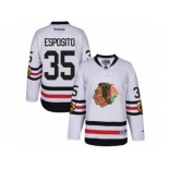 Youth Reebok Chicago Blackhawks #35 Tony Esposito Authentic White 2017 Winter Classic NHL Jersey