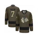 Youth Reebok Chicago Blackhawks #7 Chris Chelios Premier Green Salute to Service NHL Jersey