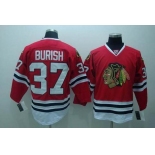 nhl chicago blackhawks #37 burish red