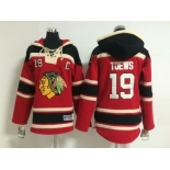 youth nhl chicago blackhawks #19 toews red-black[pullover hooded sweatshirt]