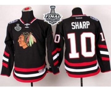 youth nhl jerseys chicago blackhawks #10 sharp black[2015 stanley cup]