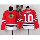 youth nhl jerseys chicago blackhawks #10 sharp red[2015 Stanley cup champions]