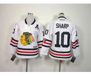 youth nhl jerseys chicago blackhawks #10 sharp white[2015 winter classic]