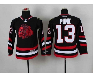 youth nhl jerseys chicago blackhawks #13 punk black[2014 Stadium Series][the skeleton head][punk]