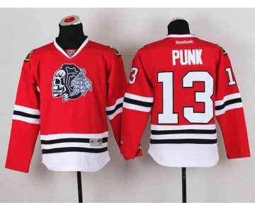 youth nhl jerseys chicago blackhawks #13 punk red-1[the skeleton head][punk]