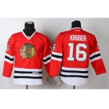 youth nhl jerseys chicago blackhawks #16 kruger red[kruger]