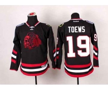 youth nhl jerseys chicago blackhawks #19 toews black[2014 Stadium Series][the skeleton head]