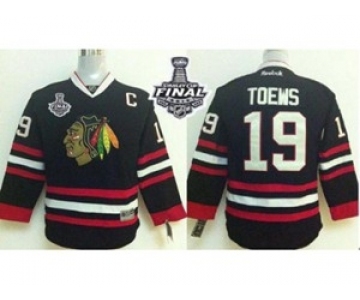 youth nhl jerseys chicago blackhawks #19 toews black[2015 stanley cup][patch C]