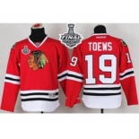 youth nhl jerseys chicago blackhawks #19 toews red[2015 stanley cup]